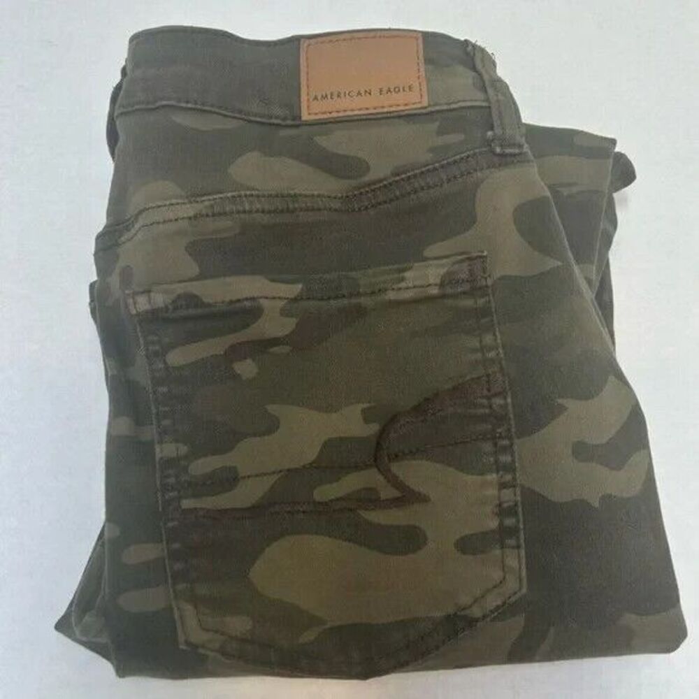 American Eagle Super Stretch Hi-Rise Jegging Camo Camouflage Size 6‎